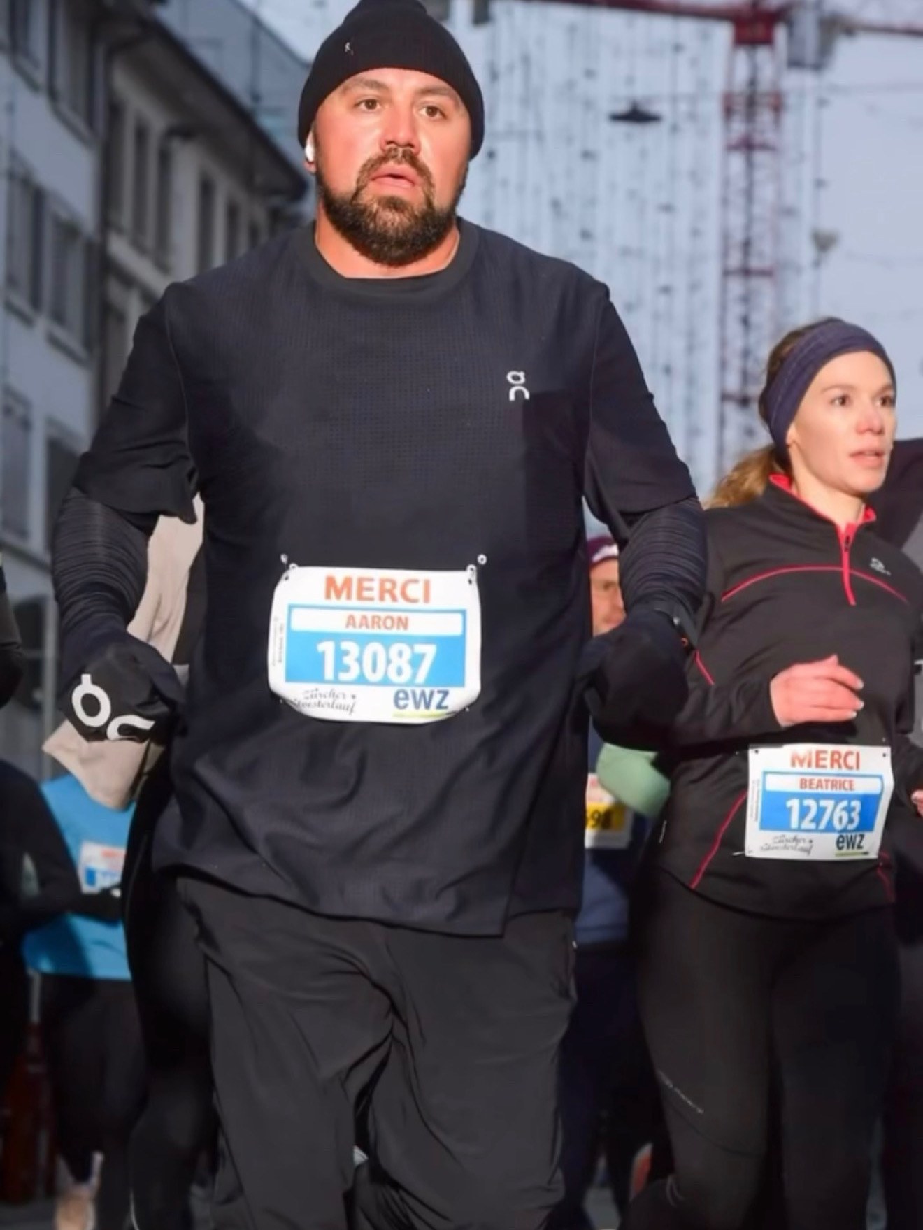 Aaron racing at the Zürcher Silvesterlauf